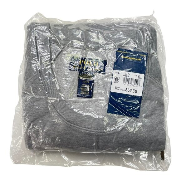 Polo Ralph Lauren Raglan Grey Crewneck Regular Fit Mens Sleepwear Sweatshirt - Picture 13 of 14